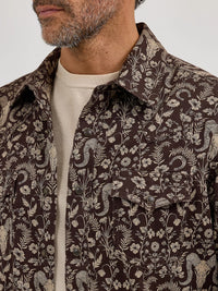 Wrangler Retro Premium Men's L/S Western Snap Shirt in Skull Floral