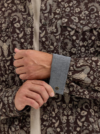 Wrangler Retro Premium Men's L/S Western Snap Shirt in Skull Floral