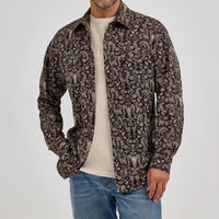 Wrangler Retro Premium Men's L/S Western Snap Shirt in Skull Floral