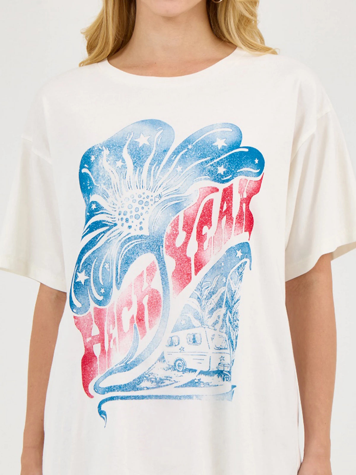 Wrangler x Lainey Wilson Heck Yeah Oversized Tee in White