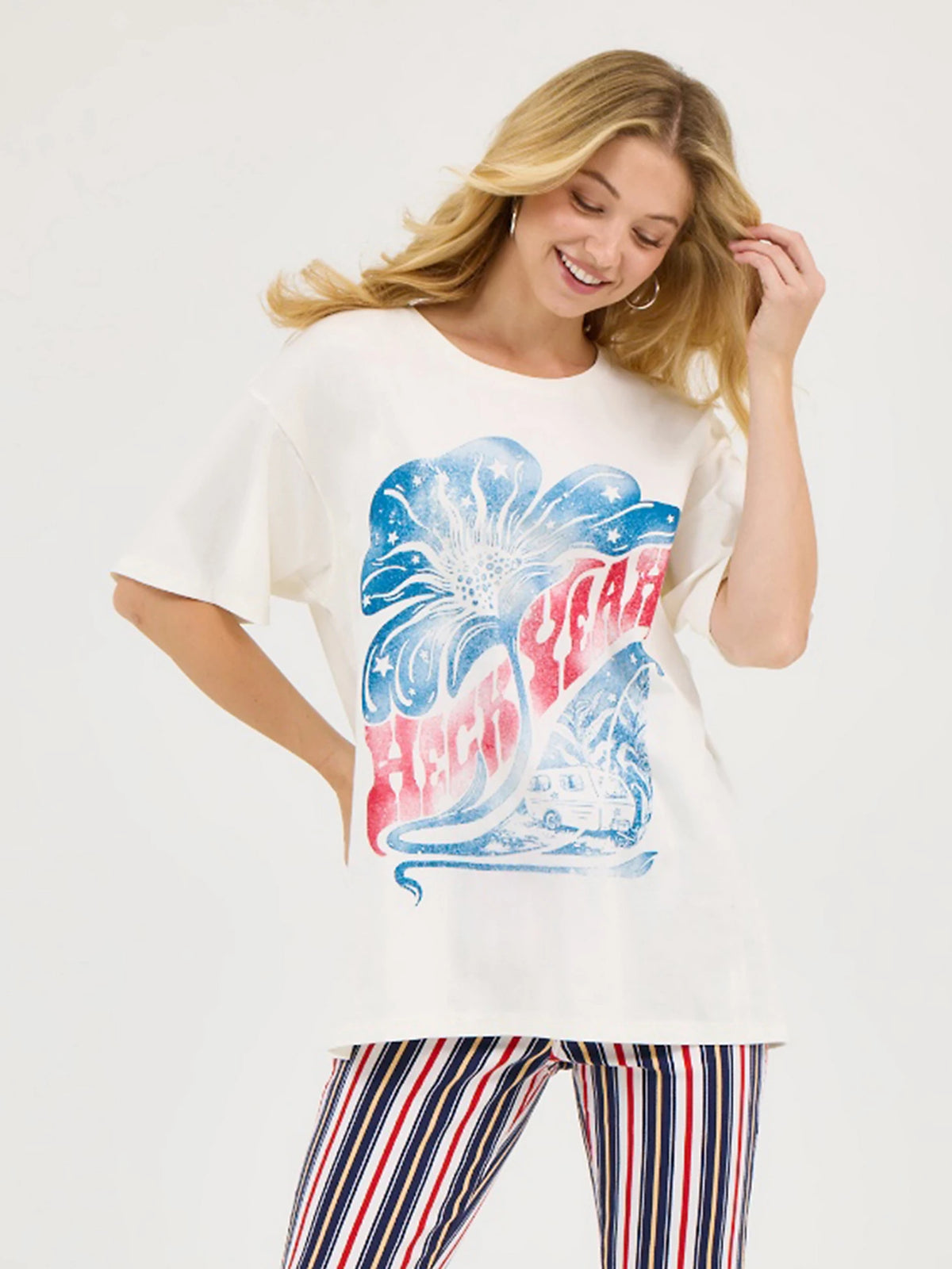 Wrangler x Lainey Wilson Heck Yeah Oversized Tee in White