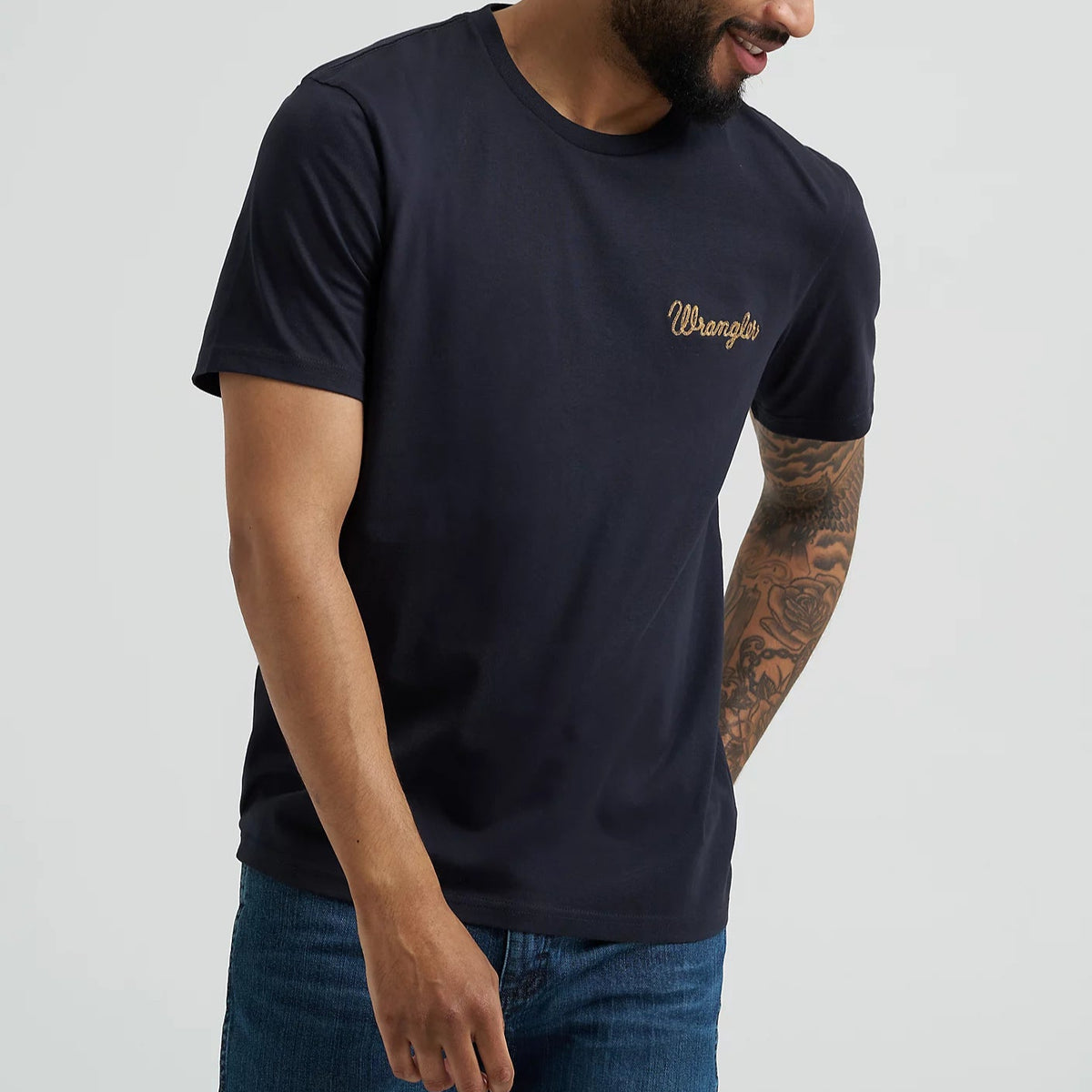 Wrangler Men's S/S Cowboy Back Graphic T-Shirt in Dark Navy