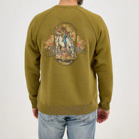 Wrangler Men's L/S Graphic Crew Sweatshirt in Olive
