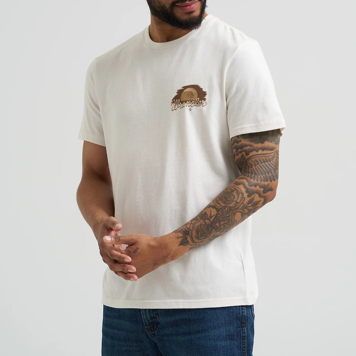 Wrangler Men's S/S Cowboy Back Graphic T-Shirt in Marshmellow