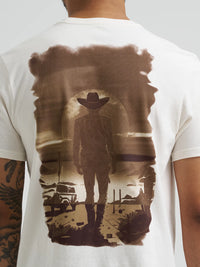 Wrangler Men's S/S Cowboy Back Graphic T-Shirt in Marshmellow