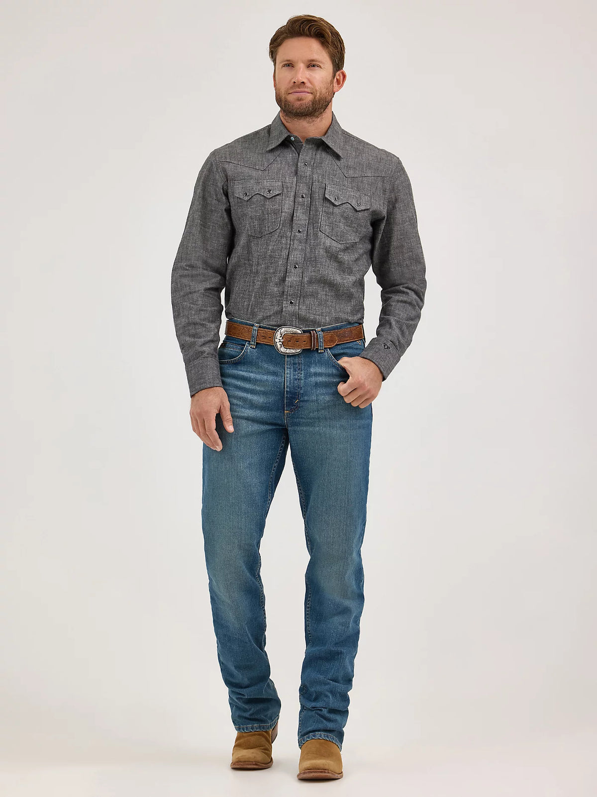 Wrangler 20X Men's Cody Johnson Advanced Comfort 01 Competition Regular Fit Jean in Blue Stone