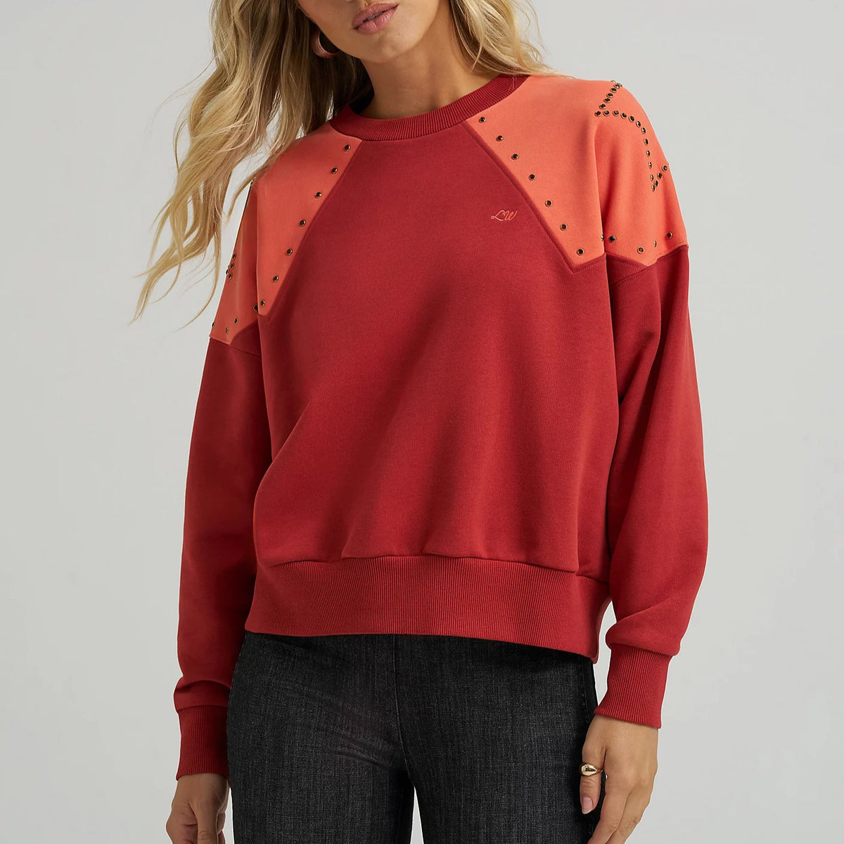 Wrangler x Lainey Wilson L/S Studded Star Crewneck Pullover in Western Star