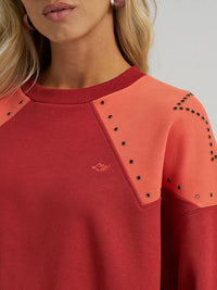 Wrangler x Lainey Wilson L/S Studded Star Crewneck Pullover in Western Star