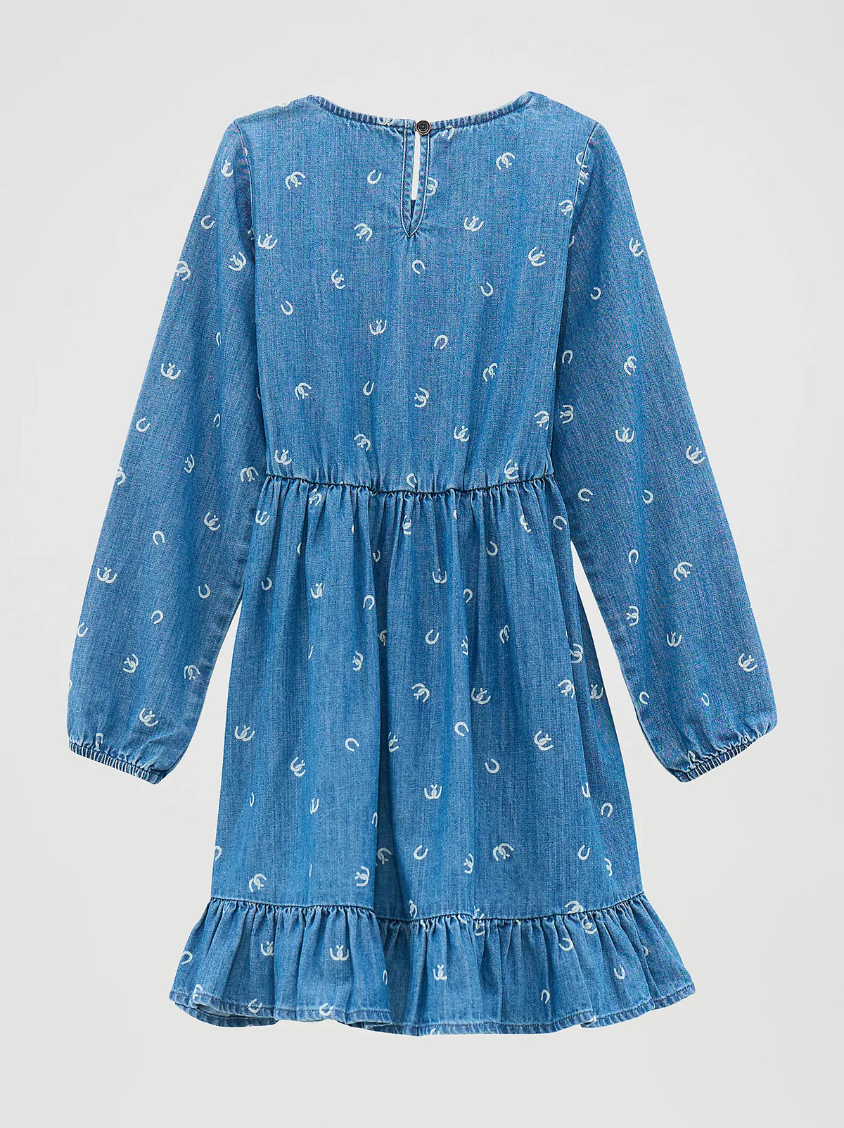 Wrangler Girl's L/S Ruffled Hem Denim Dress