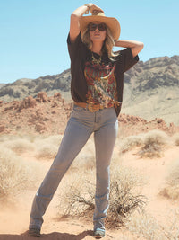 Wrangler x Lainey Wilson Call A Cowboy Oversized Tee in Mole