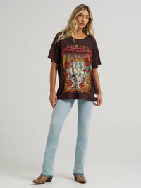 Wrangler x Lainey Wilson Call A Cowboy Oversized Tee in Mole
