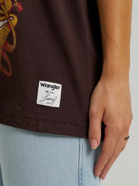 Wrangler x Lainey Wilson Call A Cowboy Oversized Tee in Mole