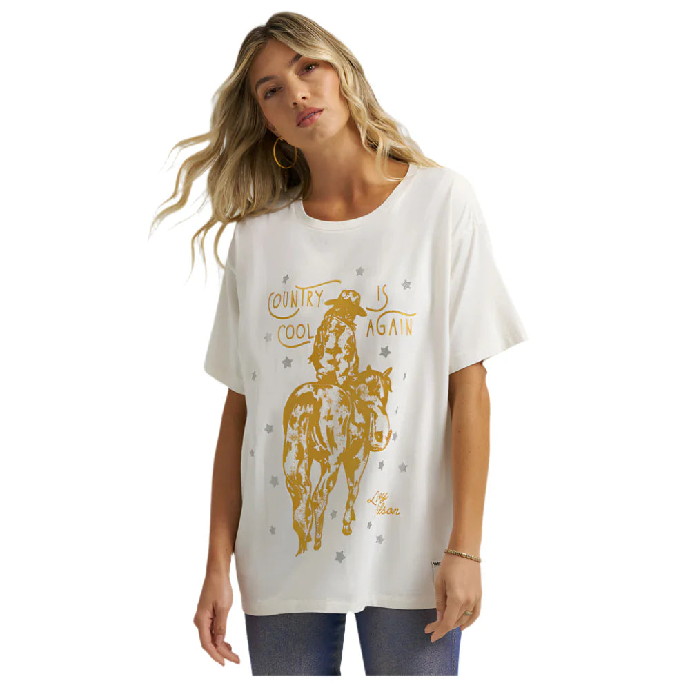 Wrangler x Lainey Wilson Country Cool Oversized Tee in White