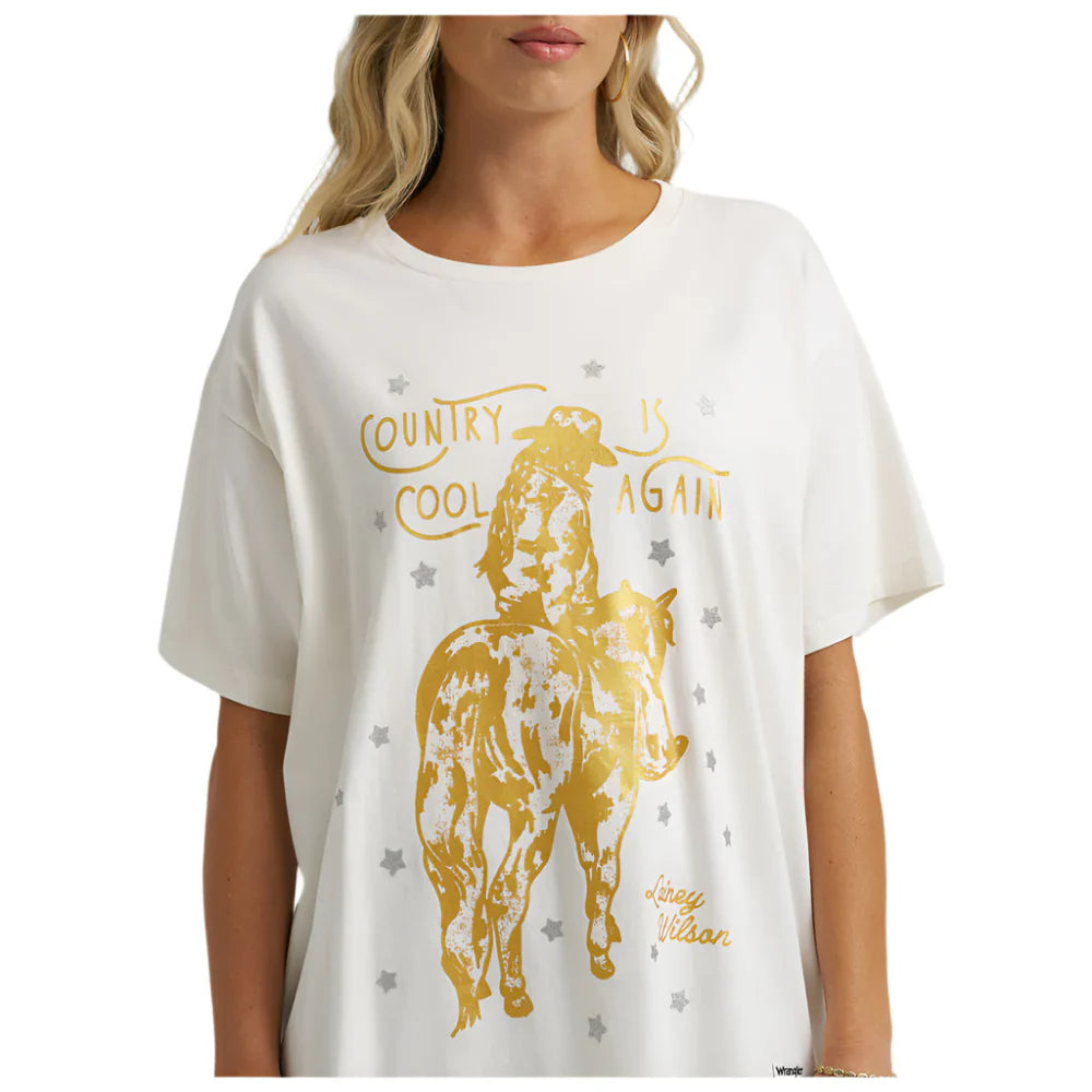Wrangler x Lainey Wilson Country Cool Oversized Tee in White
