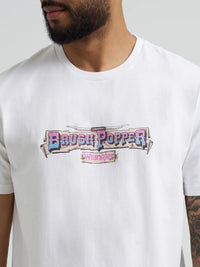 Wrangler Men's S/S Reissue Brushpopper Graphic Tee in Bright White