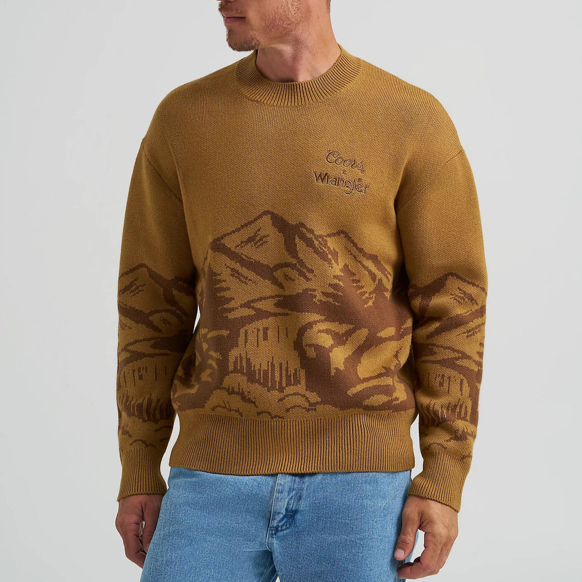 Wrangler x Coors Men's L/S Sweater in Dijon