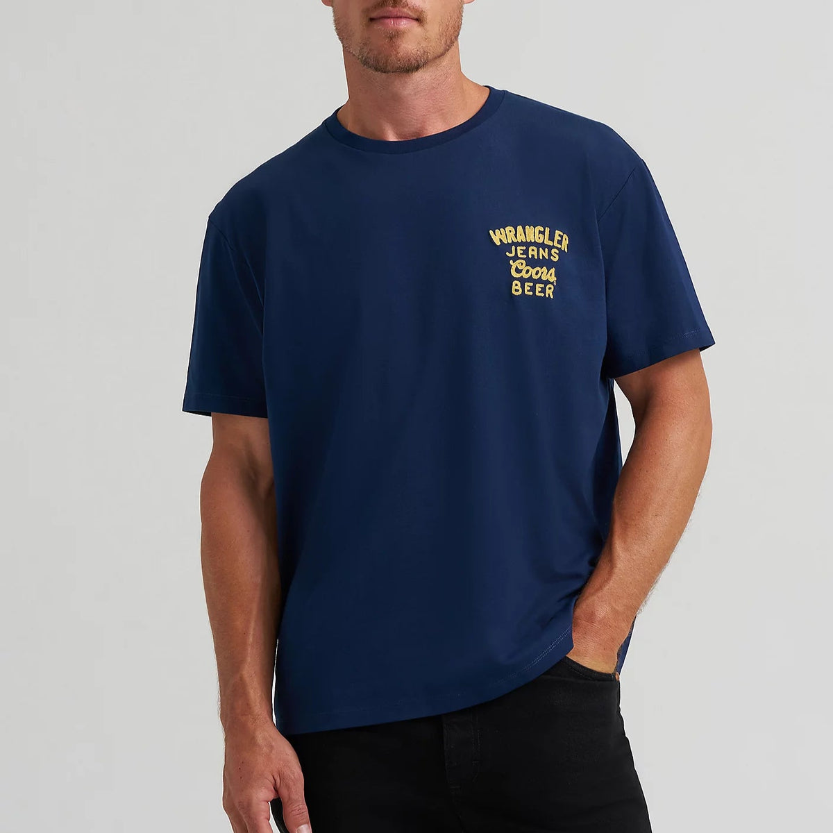 Wrangler x Coors Men's Logo T-Shirt in Navy