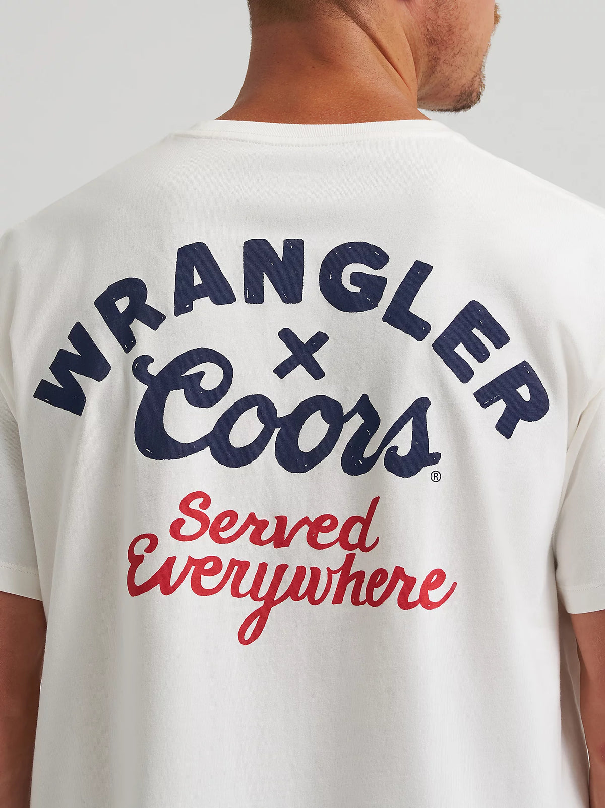 Wrangler x Coors Men's "Served Everywhere" Graphic Tee in Marshmallow