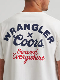 Wrangler x Coors Men's "Served Everywhere" Graphic Tee in Marshmallow
