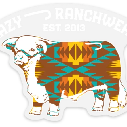 Lazy J Ranch Wear Apache Hereford Sticker