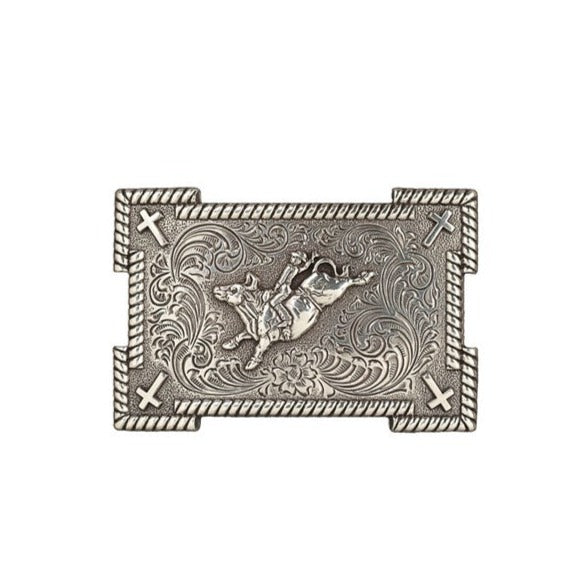 Nocona Kids Rectangle Bull Rider Cross Belt Buckle