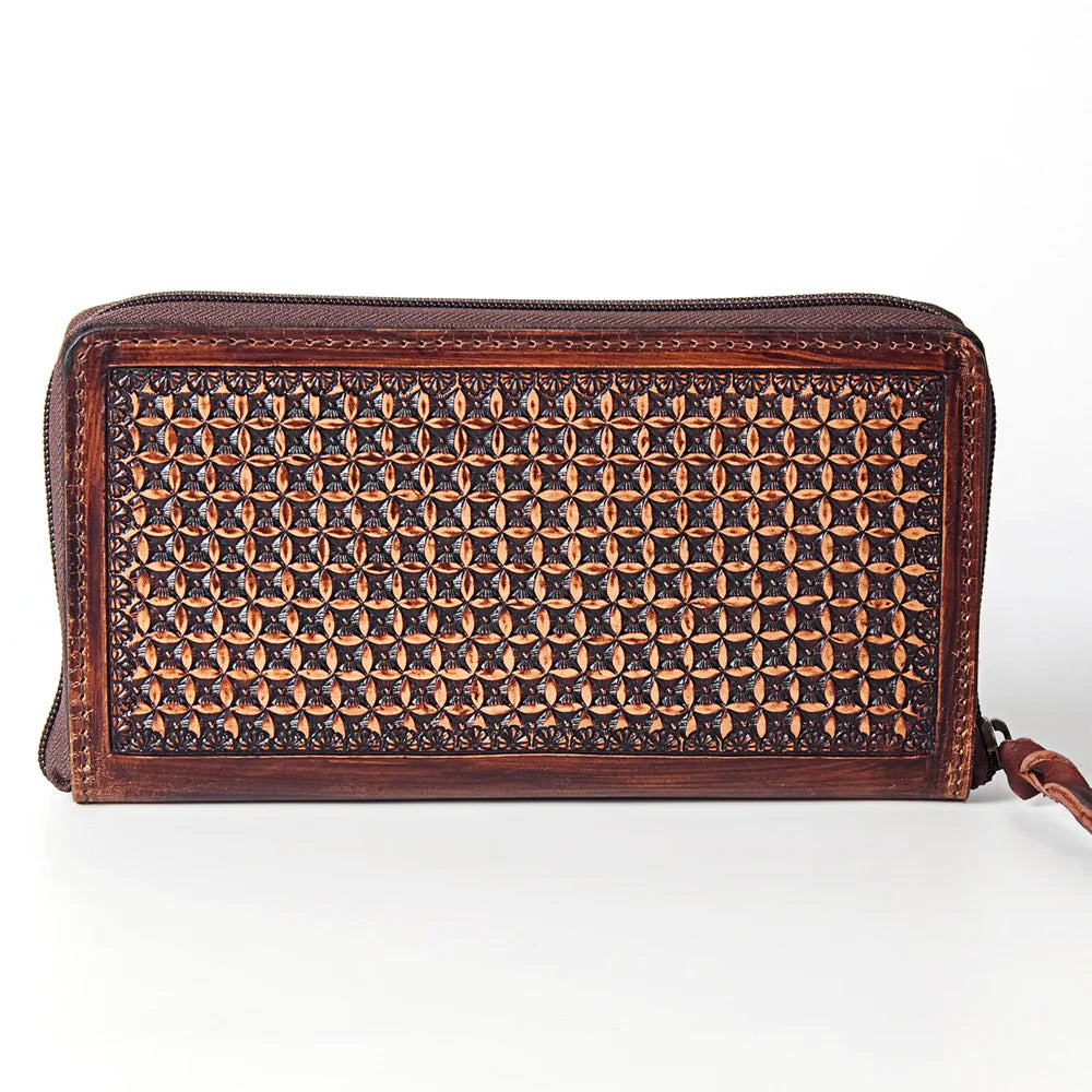 American Darling Floral Tooled and Stamped Zip Organizer