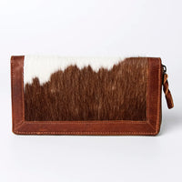 American Darling Leather and Hair on Hide Zipper Organizer