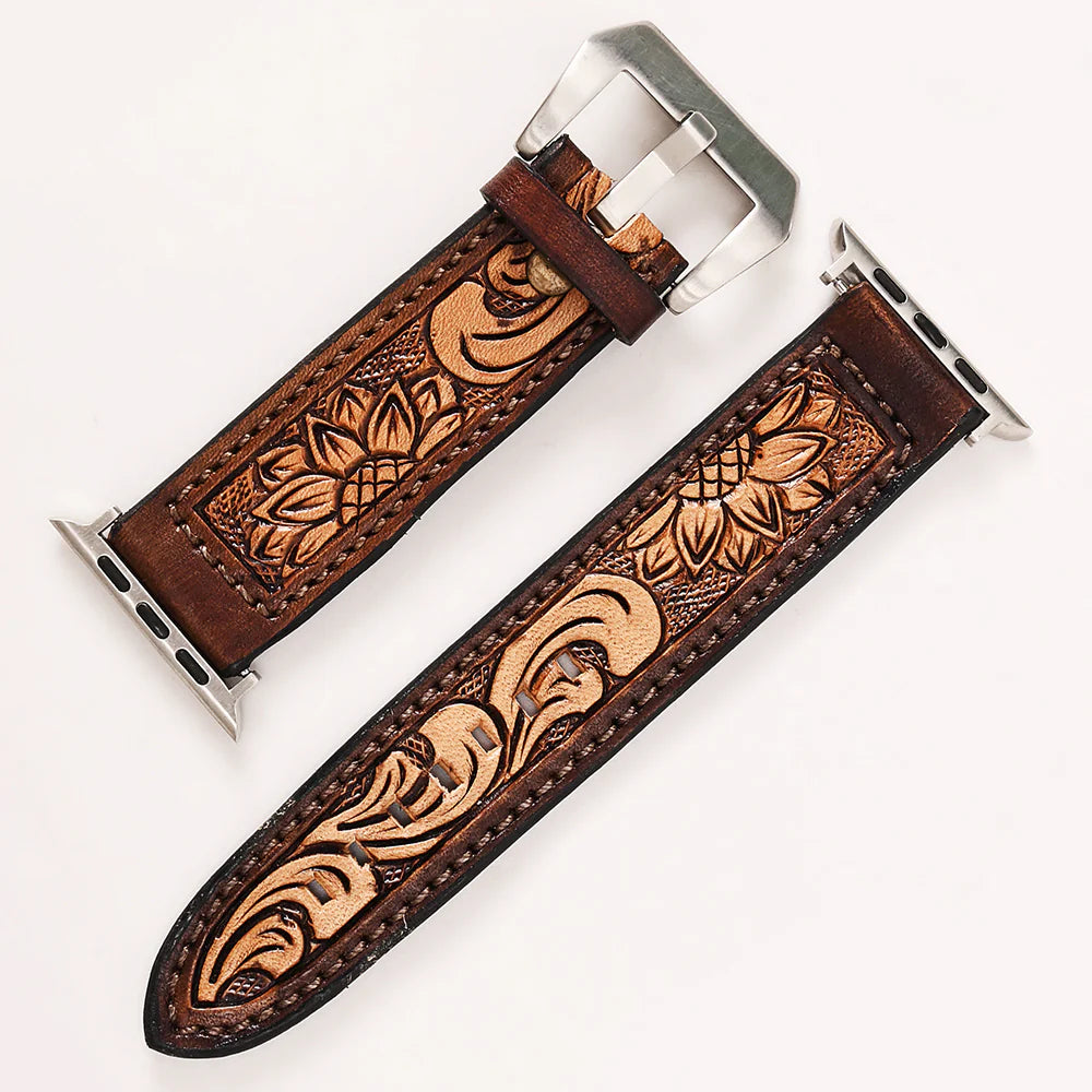 American Darling Two-Toned Floral Sunflower Tooled Leather  display picture 1