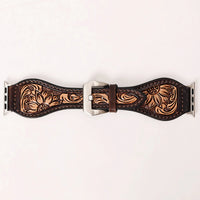 American Darling Two-Toned Floral Sunflower Tooled Tapered Leather iWatch Band