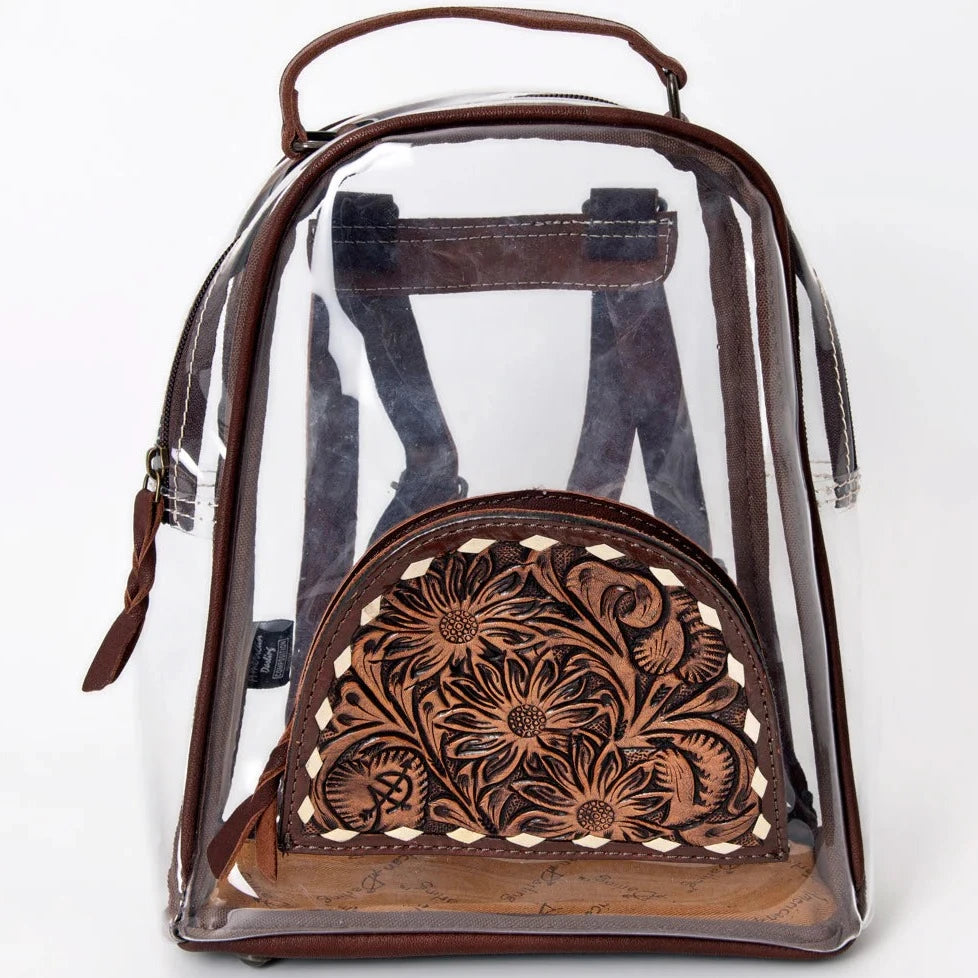 american apparel clear mini backpack American Darling Women's Floral Hand Tooled Leather Clear Backpack