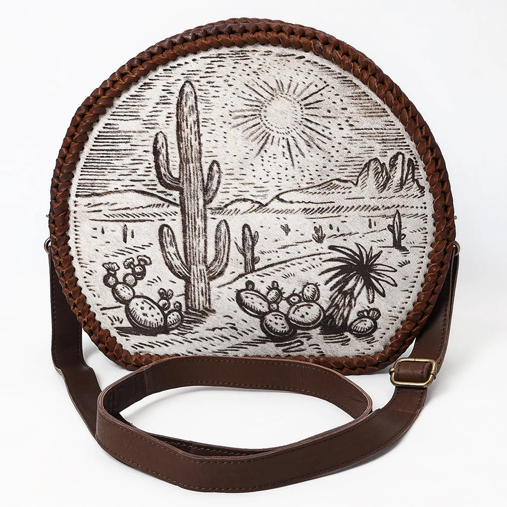 American Darling Structured Desert Hair On Hide Canteen Crossbody Bag