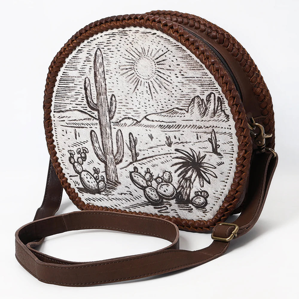American Darling Structured Desert Hair On Hide Canteen Crossbody Bag