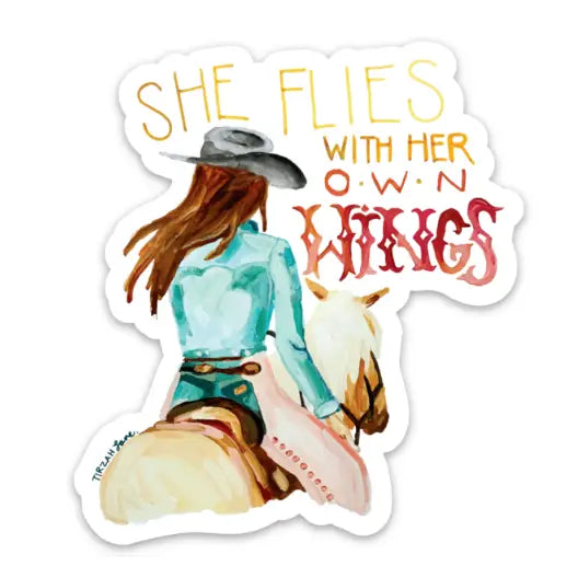 Cowgirl Stickers by Tirzah Lane Art