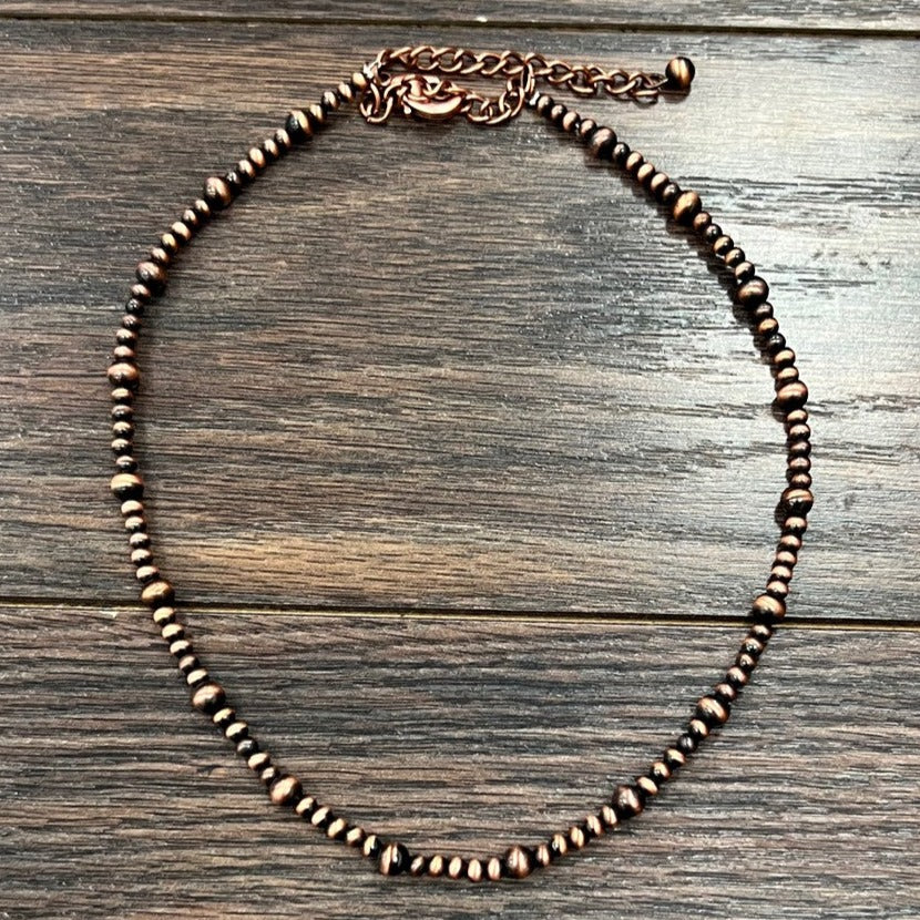 Single Strand Copper Navajo Pearl Necklace