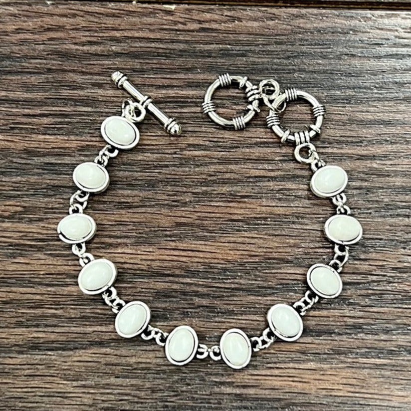 White Turquoise Stone Adjustable Bracelet