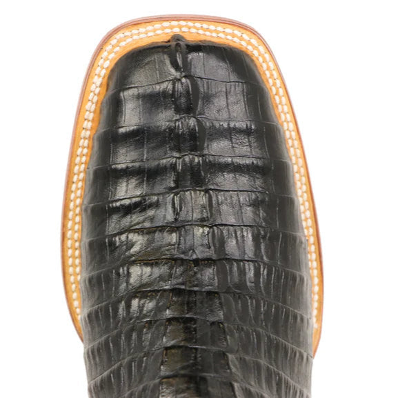 Tanner Mark Men's Imitation Caiman Tail Western Boot in Classic Black