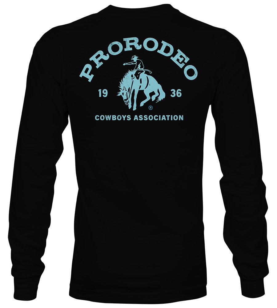 Hooey Men's Pro Rodeo Logo Long Sleeve Tee in Black