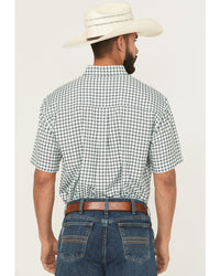 Cinch Men's S/S Arenaflex Geometric Print Western Button Down Shirt in Light Blue