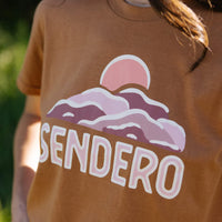 Sendero Provisions Co. Women's Rolling Hills Graphic Cropped T-Shirt in Brown