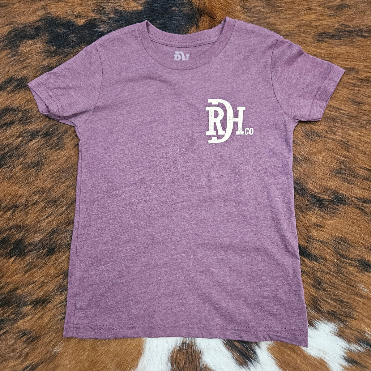 Red Dirt Hat Co. Youth "Tooled Leather" Graphic Tee in Burgundy
