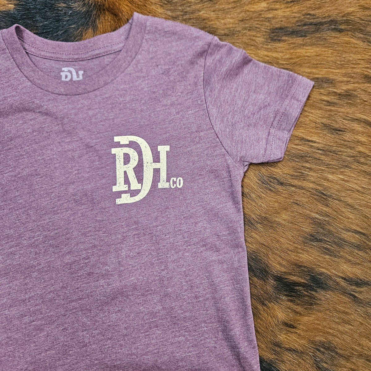 Red Dirt Hat Co. Youth "Tooled Leather" Graphic Tee in Burgundy