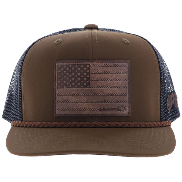 Hooey "Liberty Roper" Rope Trucker Hat in Brown & Black
