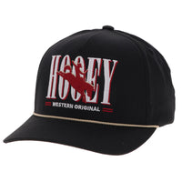 Hooey "Wild Ride" Embroidered Logo Rope Hat in Black