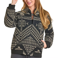 Powder River Outfitters Women's Aztec Bomber Jacket in Black
