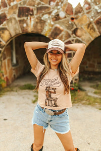Women's Homestead Horizon Foam Trucker Cap in Brown & Cream