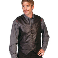 Scully Men's Lambskin Snap Vest in Black
