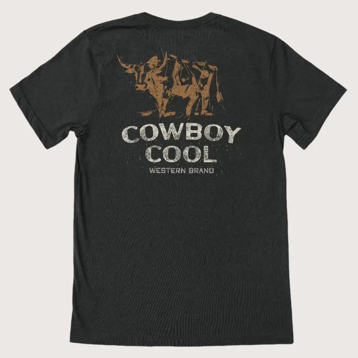 Cowboy Cool Toro Graphic Tee in Black