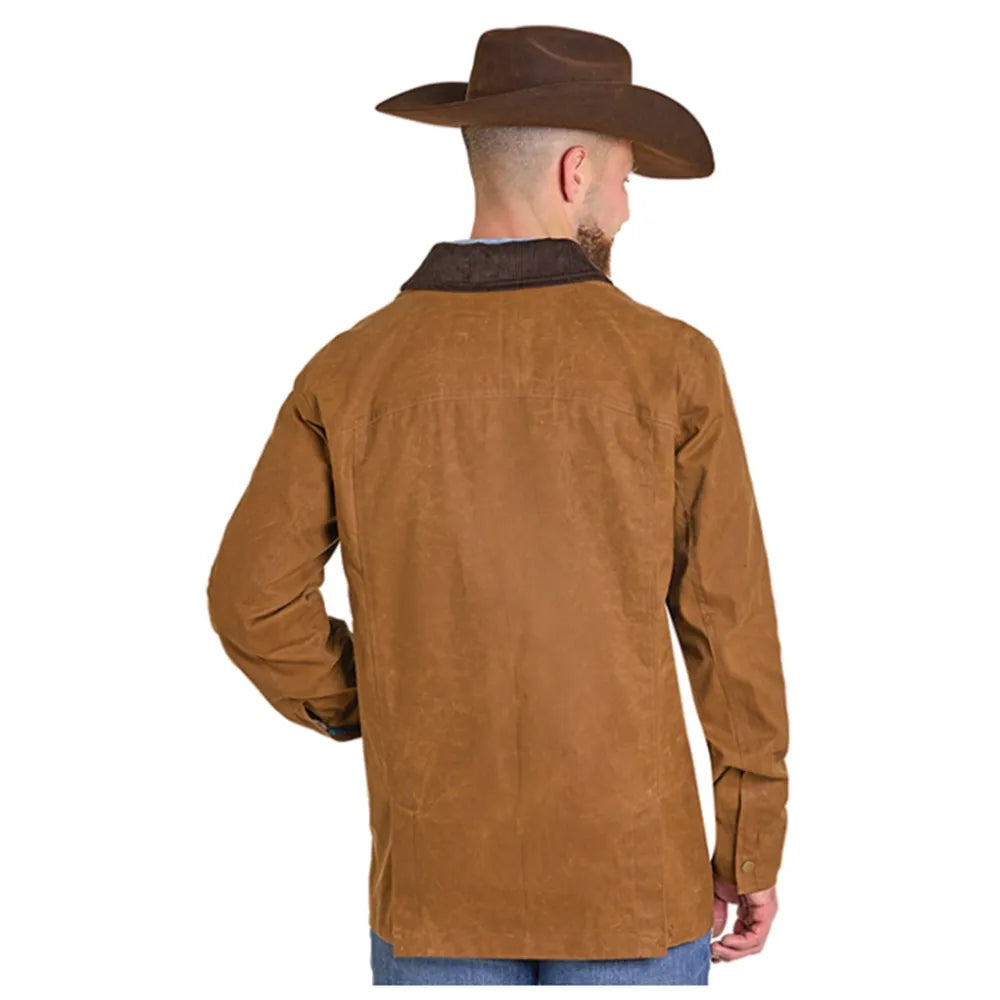 Powder River Outfitters Men's Oilskin Coat in Camel