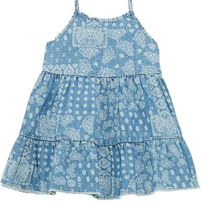 Wrangler Baby & Toddler Girl's Sleeveless Paisley Dress in Denim