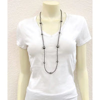 34" Handmade Silver Navajo Inspired Bead Necklace